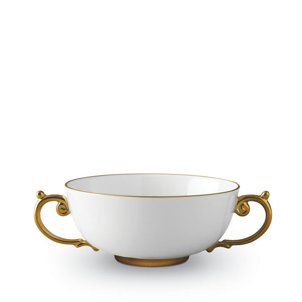 Aegean Soup Bowl in Gold - Sculpted Wave Motif Design with a Nod to Greco-Roman Treasures of the Ancient World