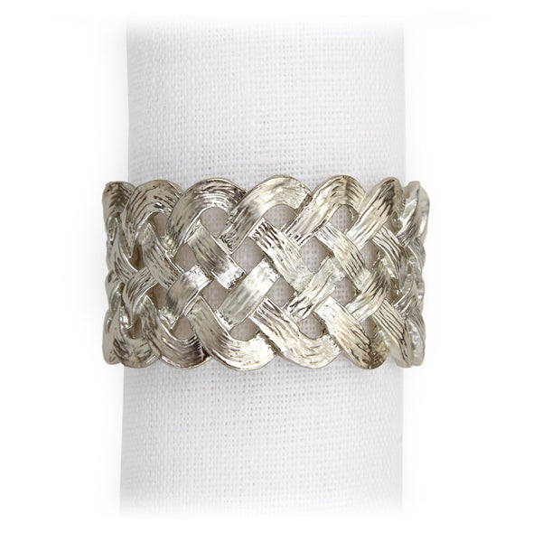 Braid Napkin Jewels in Platinum - Hand-Crafted with Brilliant Workmanship - Indulgent and Luxurious Jewels