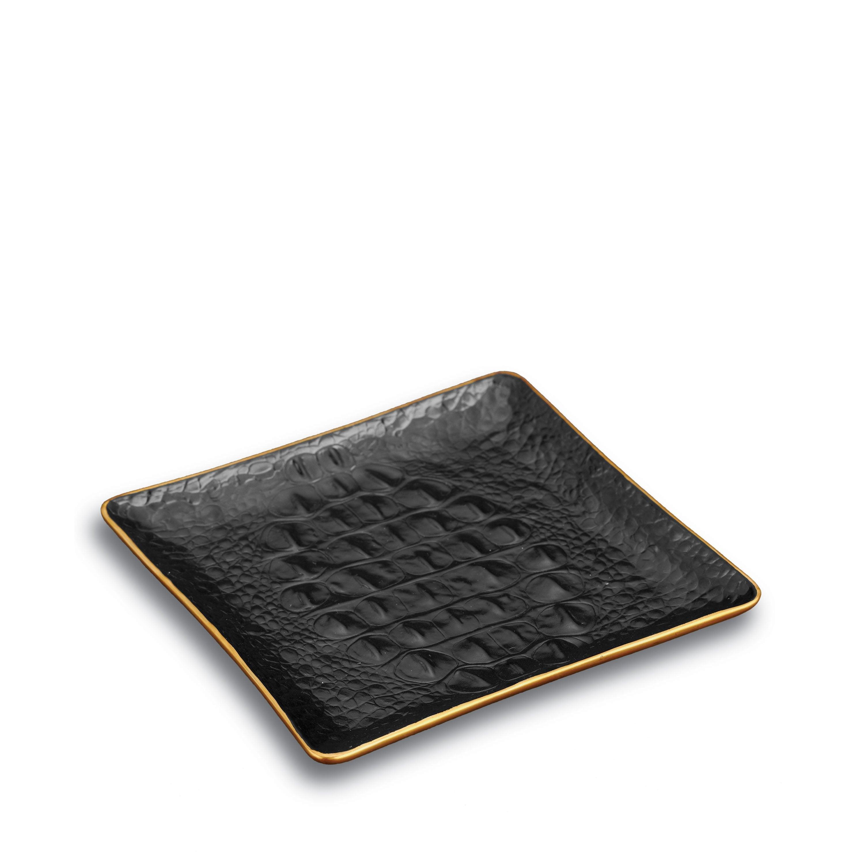 Crocodile Square Tray - Small - Gold - L'OBJET