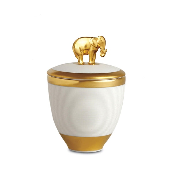 Elephant Candle from L'OBJET - Signature Fragrance - Accented with 24K Gold - Detailed with Subtle Glow and Delicate Features