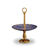 Fortuny Melagrana Dessert Server in Blue - Vibrant Designs Reminiscent of the Artisans of Venice - Crafted from Unique Earthenware and Metals