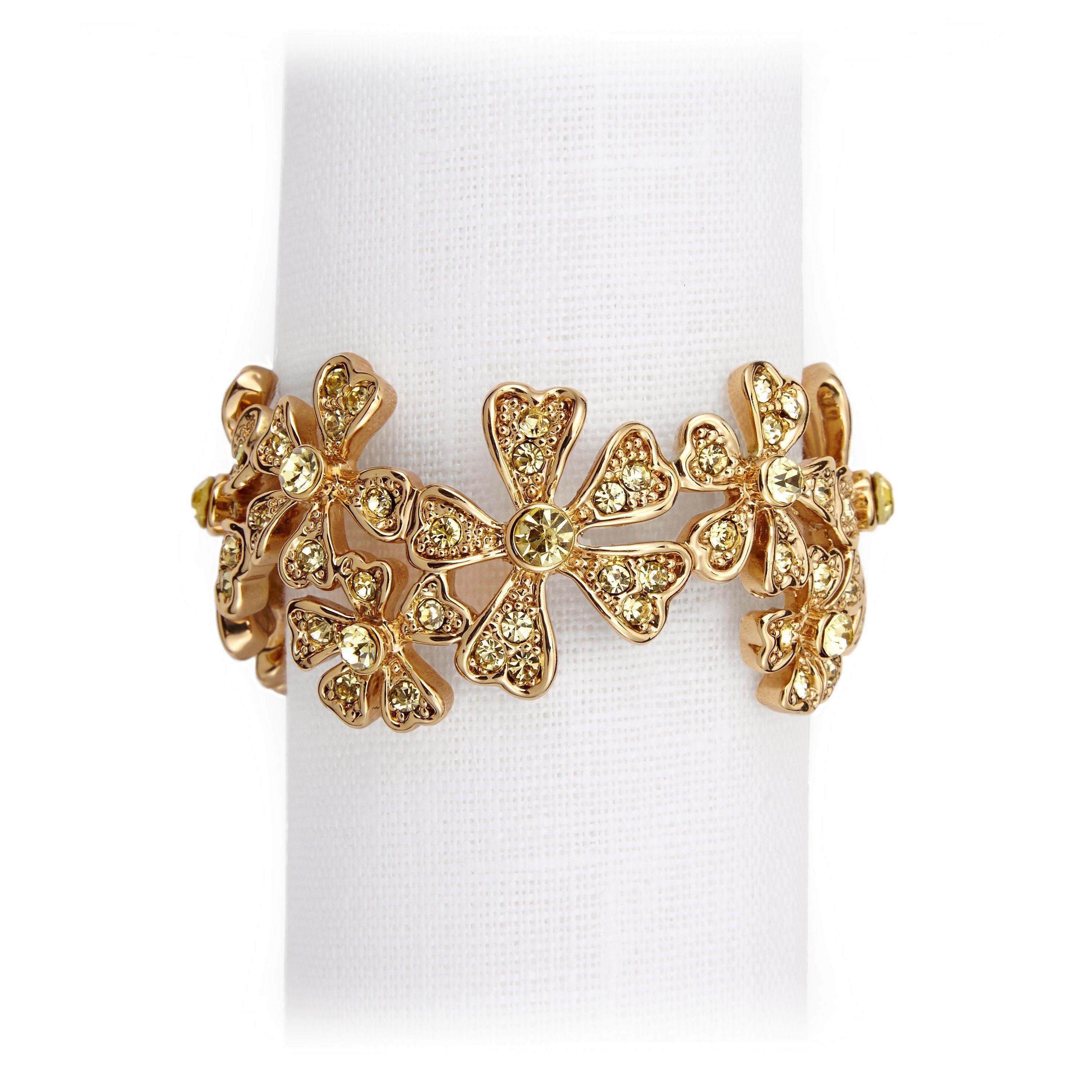 Garland Napkin Jewels - Gold + White Crystals - L'OBJET