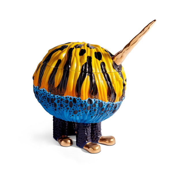 Blue and Yellow Haas Poison Dart Frog Vessel - Exclusive Vessel Hand-Painted with Attention to Detail - Mystical Sculpture