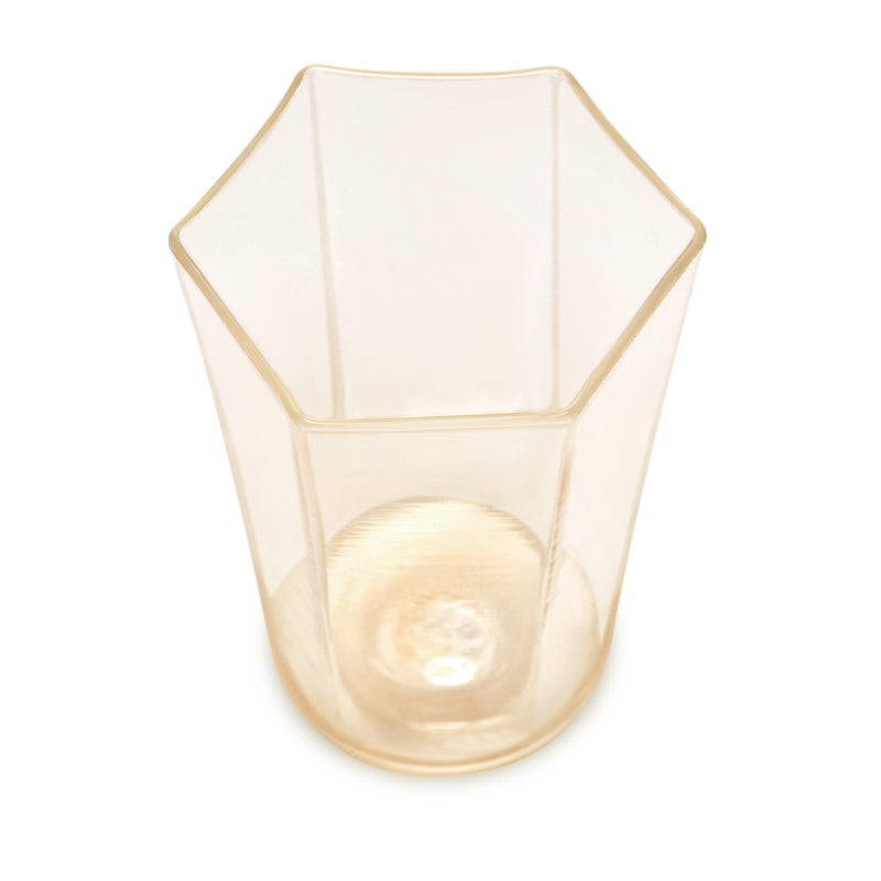 Hex Wine Glass in Gold by L'OBJET - Hand-Crafted with Intricate Geometric Style - Versatile for Form and Function
