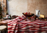 Linen Sateen Waves Tablecloth - Pink - Large 70x126"