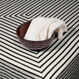Linen Sateen Concorde Tablecloth - Black + Ecru - L'OBJET
