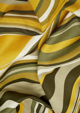 Linen Sateen Waves Tablecloth - Green + Yellow - L'OBJET