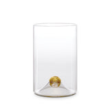 Oro Water Glass in Gold - Timeless Piece Featuring Signature Orb Wrapped in Crackled Gold Leaf