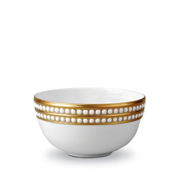 Perlée Cereal Bowl in Gold - Timeless and Sophisticated Dinnerware Crafted from Porcelain