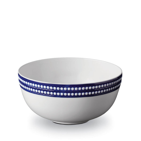 Large Perlée Serving Bowl in Bleu - Timeless and Sophisticated Dinnerware Crafted from Porcelain and Infused with Detailed Craftsmanship