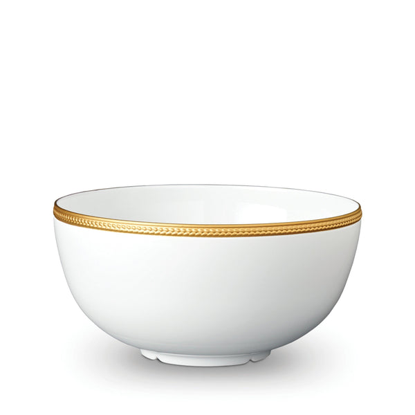 Large Soie Tresse Bowl in Gold - Classic Yet Modern Design Made of Porcelain Creates a Contemporary Look on an Ancient Shape