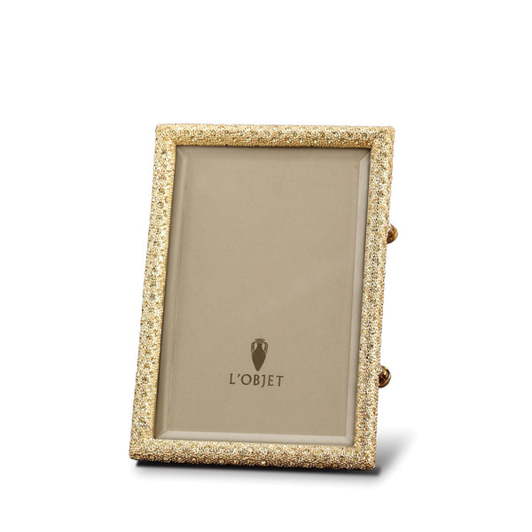 Rectangular Pave Frame 4 x 6 - Gold