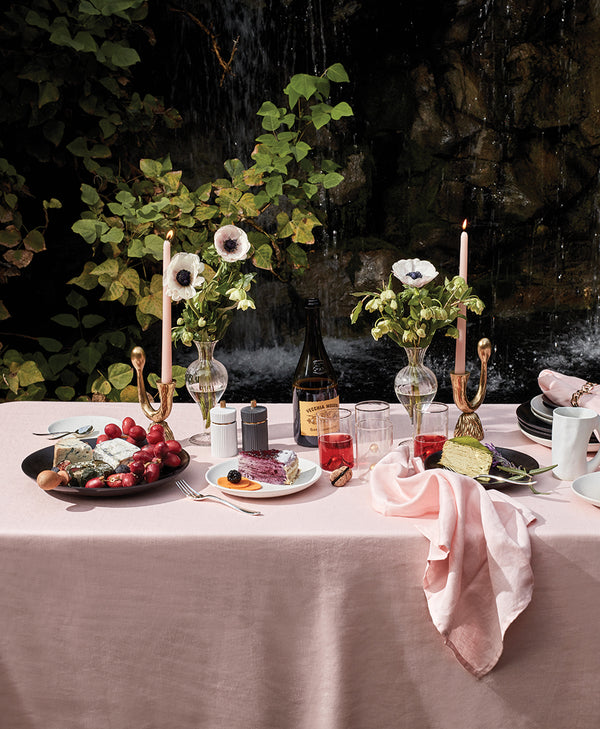Garden Party Tablescape with Terra Collection Dinnerware and Gold Table Accents