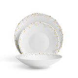Haas Mojave Dinnerware Set of 3 - White + Gold