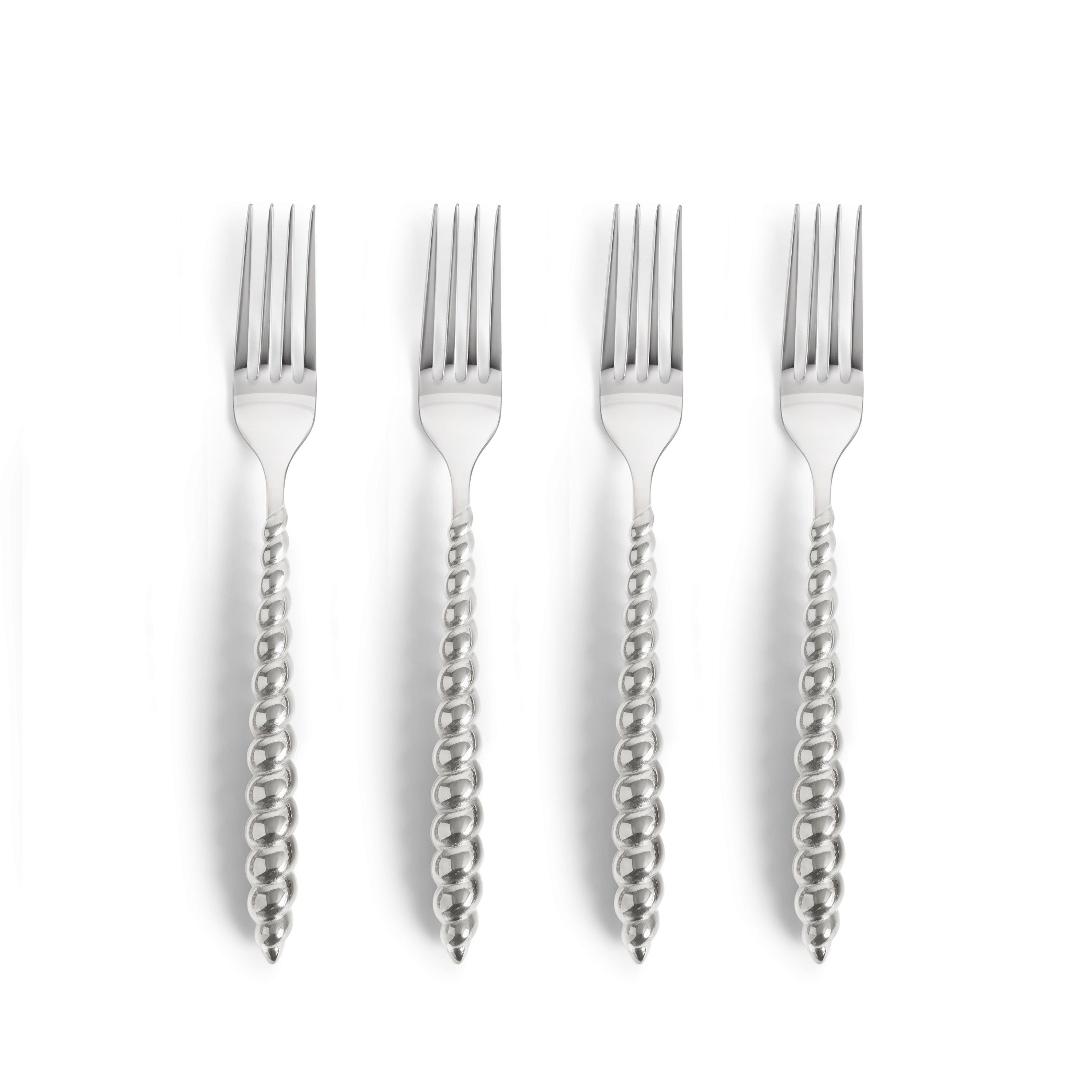 Jessica McCormack Shell Flatware Luncheon Forks 4-Piece Set - Stainless Steel