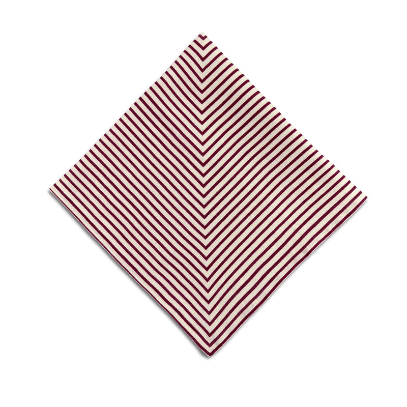 Linen Sateen Concorde Napkins - Wine + Ecru (Set of 4)