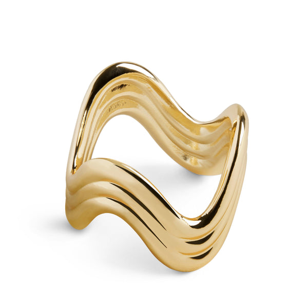 Ripple Napkin Rings  (Set of 4) - Gold