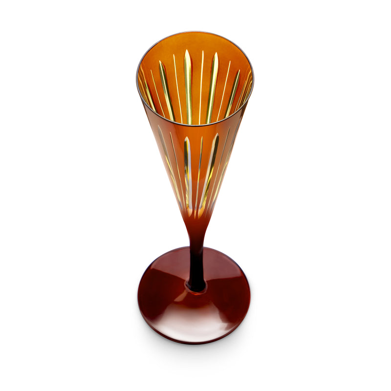 Prism Champagne Flutes - Amber (Set of 4)