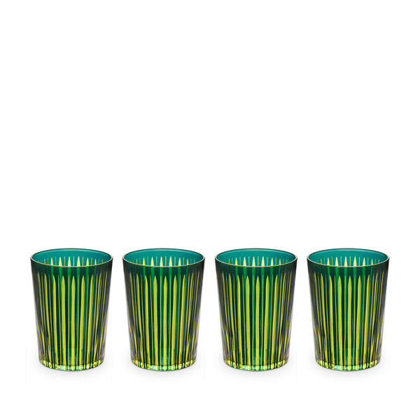 Prism Highball Glasses - Green (Set of 4)