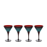 Prism Martini Glasses - Bordeaux (Set of 4)