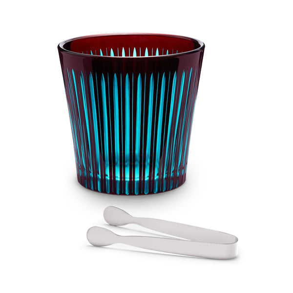 Prism Ice Bucket + Tongs - Bordeaux