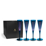 Prism Champagne Flutes - Blue (Set of 4)