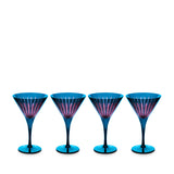 Prism Martini Glasses - Blue (Set of 4)