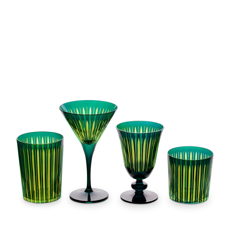 Prism Martini Glasses - Green (Set of 4)