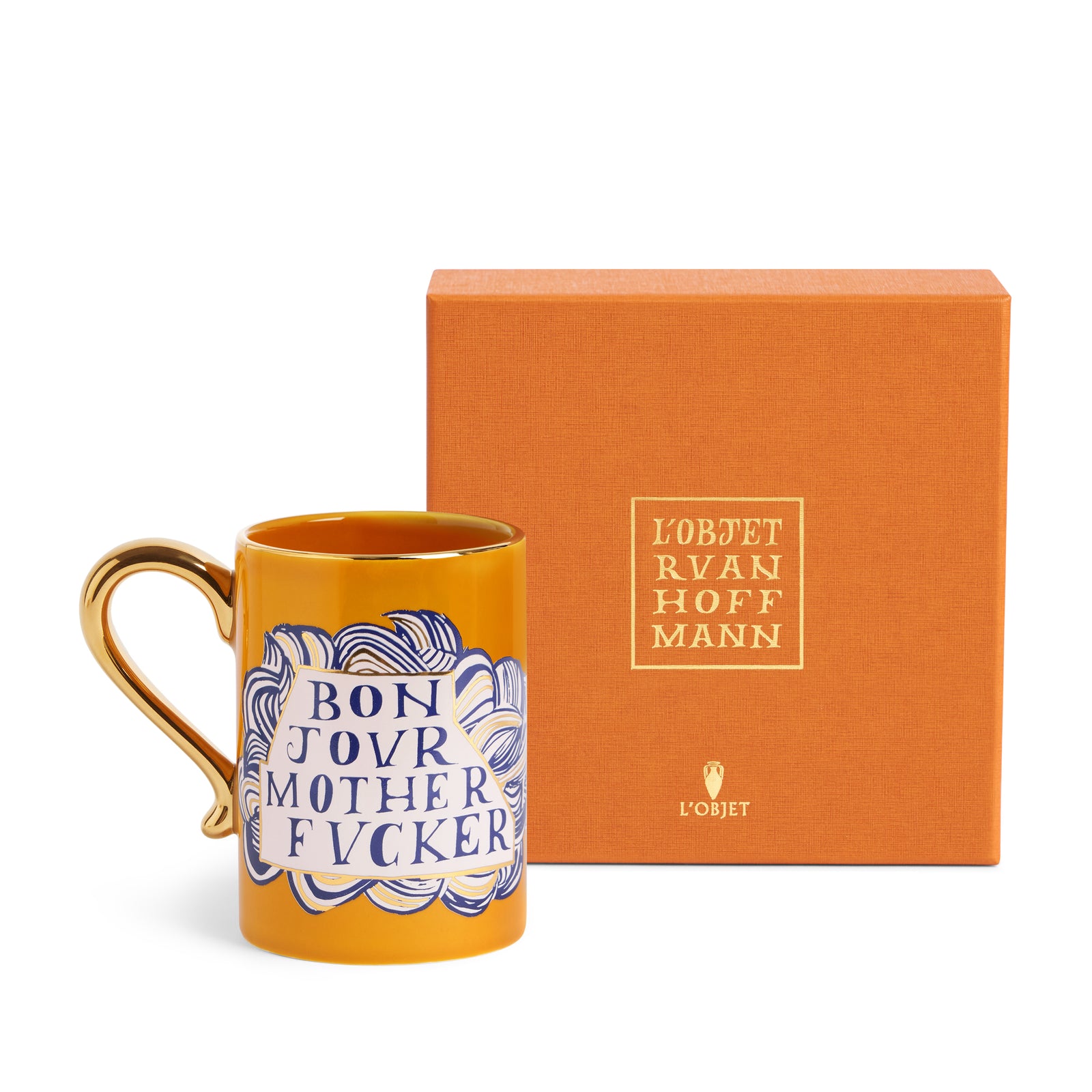 L'OBJET x Ruan Hoffmann| Mother Fucker Coffee/ Tea Mug| 24K Gold
