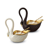 Swan Salt Cellar Duo - White & Black