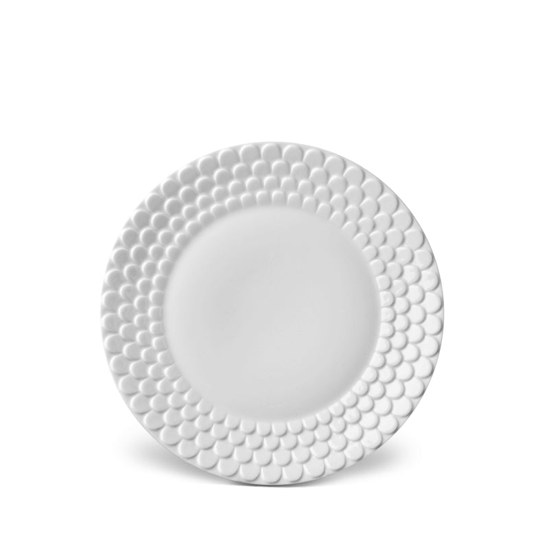White Aegean Dessert Plate - Sculpted Wave Motif Design with a Nod to Greco-Roman Treasures of the Ancient World