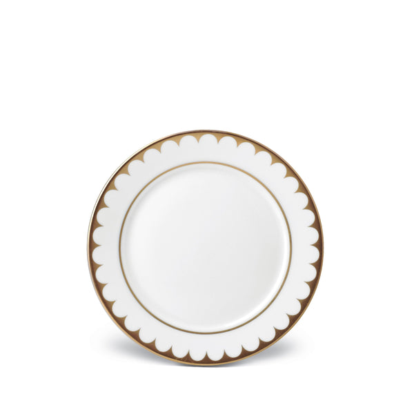 Gold Aegean Filet Bread and Butter Plate - Sculpted Wave Motif Design with a Nod to Greco-Roman Treasures of the Ancient World