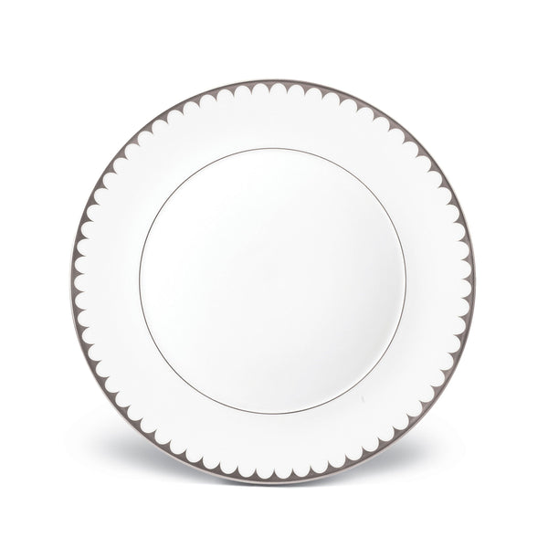 Platinum Aegean Filet Dinner Plate - Sculpted Wave Motif Design with a Nod to Greco-Roman Treasures of the Ancient World