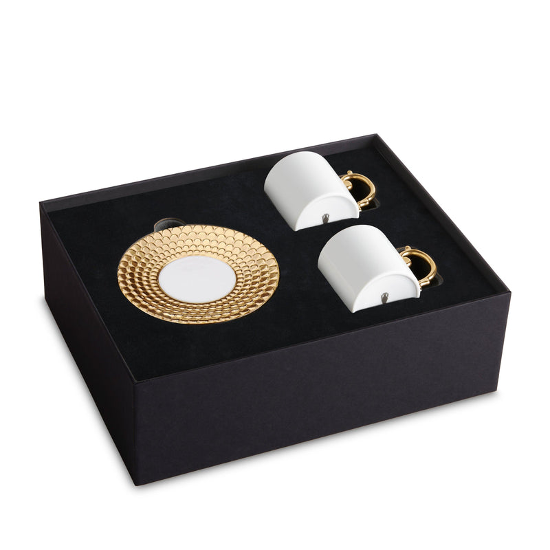 Aegean Gold Espresso Cup & Saucer [Set Of 2] - L'OBJET