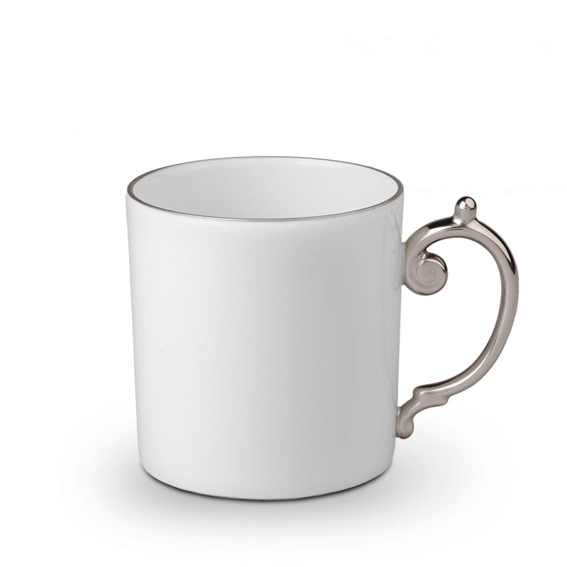 Platinum Aegean Mug - Sculpted Wave Motif Design with a Nod to Greco-Roman Treasures of the Ancient World