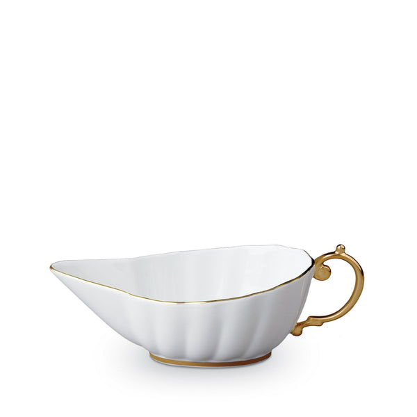 Gold Aegean Sauce Boat - Sculpted Wave Motif Design with a Nod to Greco-Roman Treasures of the Ancient World