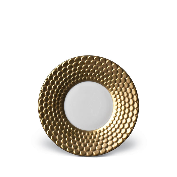 Gold Aegean Saucer - Sculpted Wave Motif Design with a Nod to Greco-Roman Treasures of the Ancient World