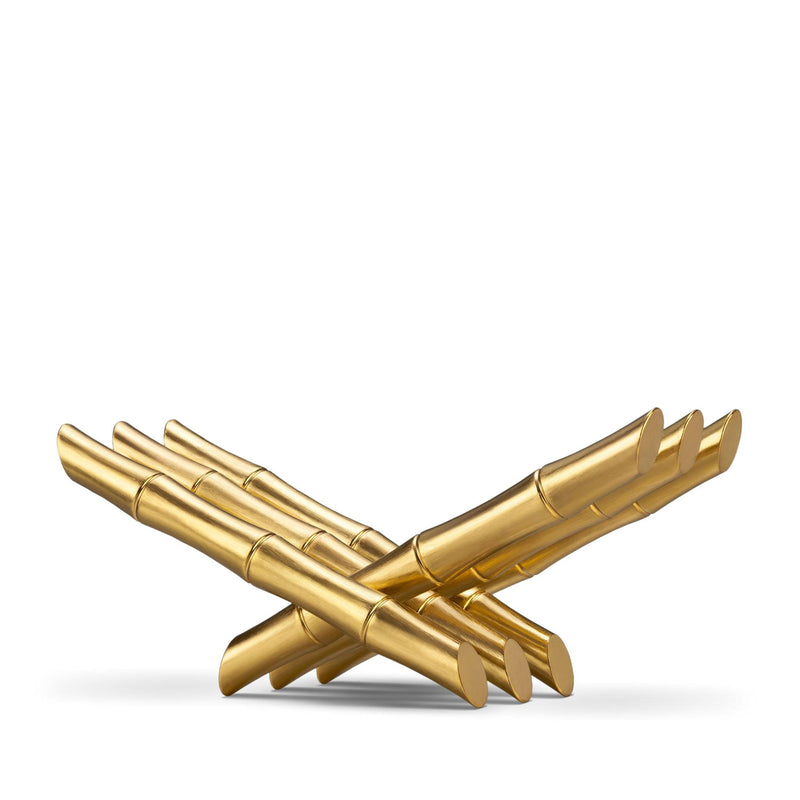 Bambou Bookrest by L'OBJET - Hand-Gilded 24K Gold Plated Bamboo & Polished Stainless Steel - Geometric Organic Elements