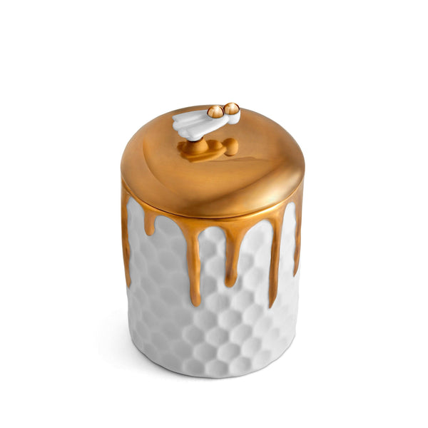 Beehive Candle by L'OBJET - Elevated Geometric Shapes - Adorned with Hand-Gilded Drips of 24K Gold