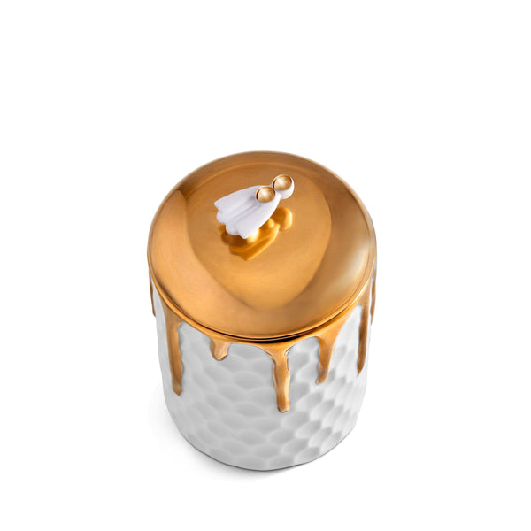 Beehive Candle by L'OBJET - Elevated Geometric Shapes - Adorned with Hand-Gilded Drips of 24K Gold