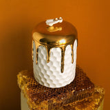 Beehive Candle by L'OBJET - Elevated Geometric Shapes - Adorned with Hand-Gilded Drips of 24K Gold