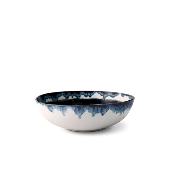 Small Bohême Bowl in Blue and White - Hand-Painted Porcelain with Reactive Glaze - Versatile and Functional with Vibrant Style