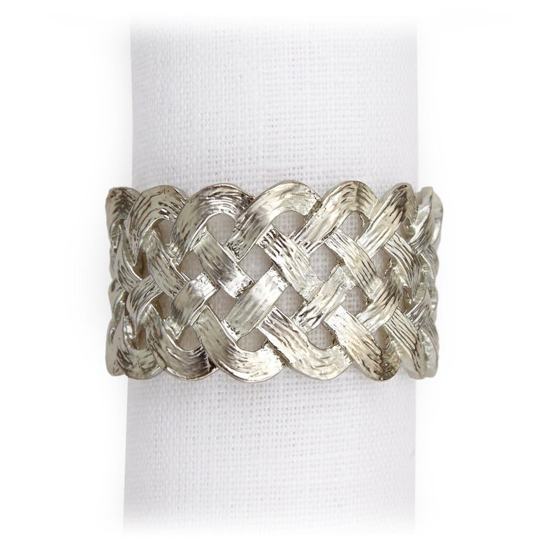 Braid Napkin Jewels in Platinum - Hand-Crafted with Brilliant Workmanship - Indulgent and Luxurious Jewels