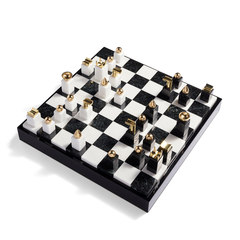 Chess Set - Black + Gold Handcrafted Beautiful Decorative Table