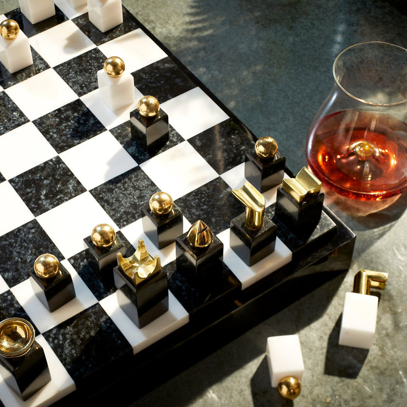 gold luxury chess set