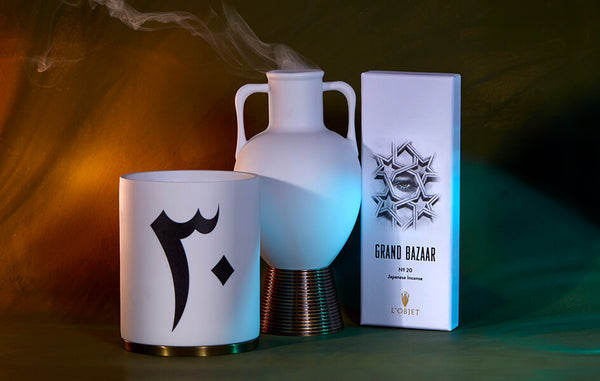 Grand Bazaar No. 30 candle, incense, Amphora incense burner