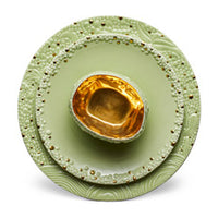 Match green dinnerware with gold detail, Desert bowl with gold plated interior from Haas Brothers tableware collection. Shop all Dinnerware collections.