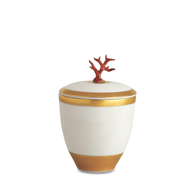 Coral Candle from L'OBJET - Signature Fragrance - Accented with 24K Gold - Detailed with Subtle Glow and Delicate Features