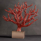 Coral Centerpiece - Embellished with 8,000 Hand-Set Red Coral Cabochons - Hand-Crafted and Plated in 24K Gold