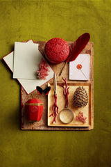 Coral Magnifying Glass by L'OBJET - Nod to Corals Found in the Mediterranean Sea - Organic Shape with Rich Red Hue